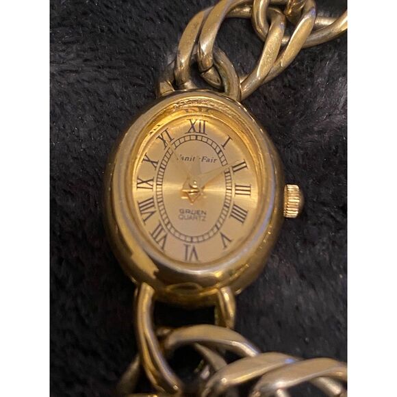 Vanity Fair by Gruen Chain Watch | Roman Numeral Dial | Gold-Tone - Picture 3 of 8